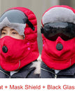 Bouclier Rouge+Masque / Lunettes noires