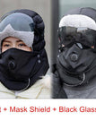 Bouclier noir + masque / Lunettes noires