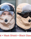 Kaki+Masque Bouclier / Lunettes noires