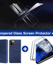 azul / iPhone 12 Pro Máx. / Com protetor de tela [2 pacotes]