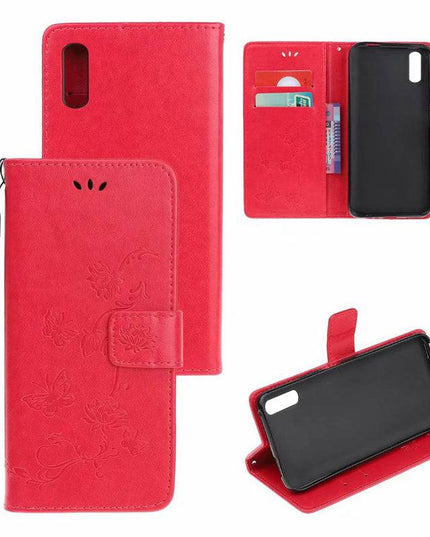Imprint Butterfly Flower Leather Mobile Phone Case for iPhone XR - Libiyi