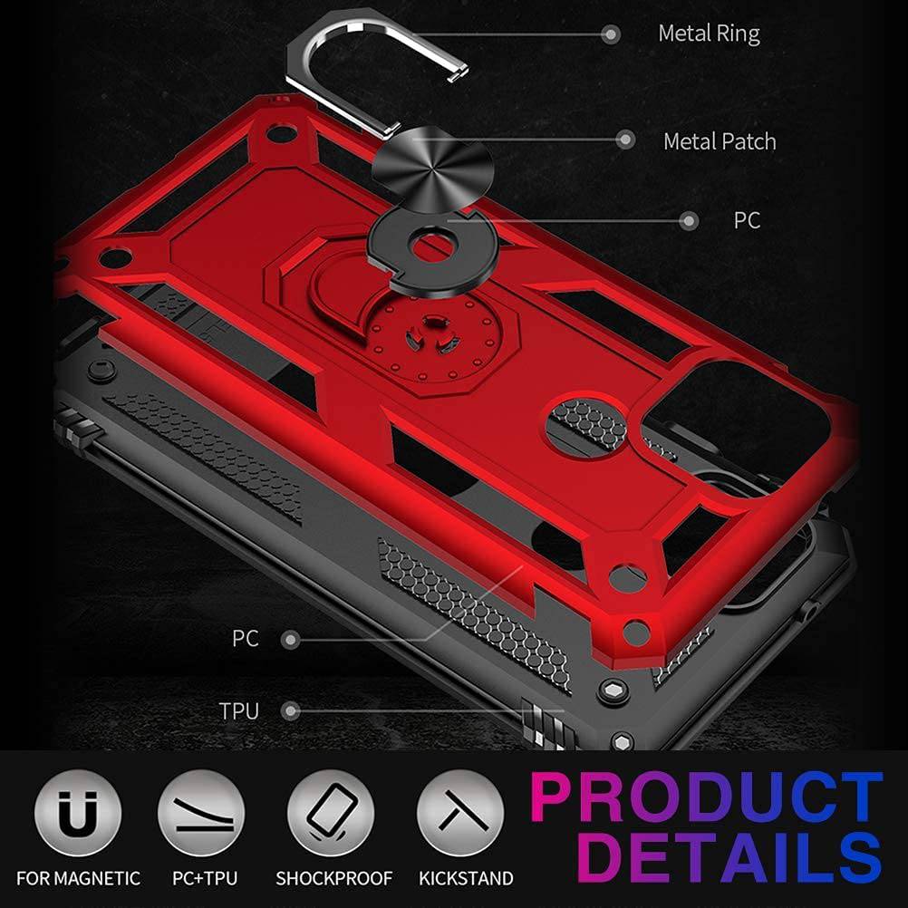 2022 Luxury Armor Ring Bracket Phone case For Google Pixel 4A With 2-Pack Screen Protectors - Libiyi
