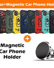Vermelho / iPhone 12 Pro Máx. / Com suporte magnético para telefone para carro