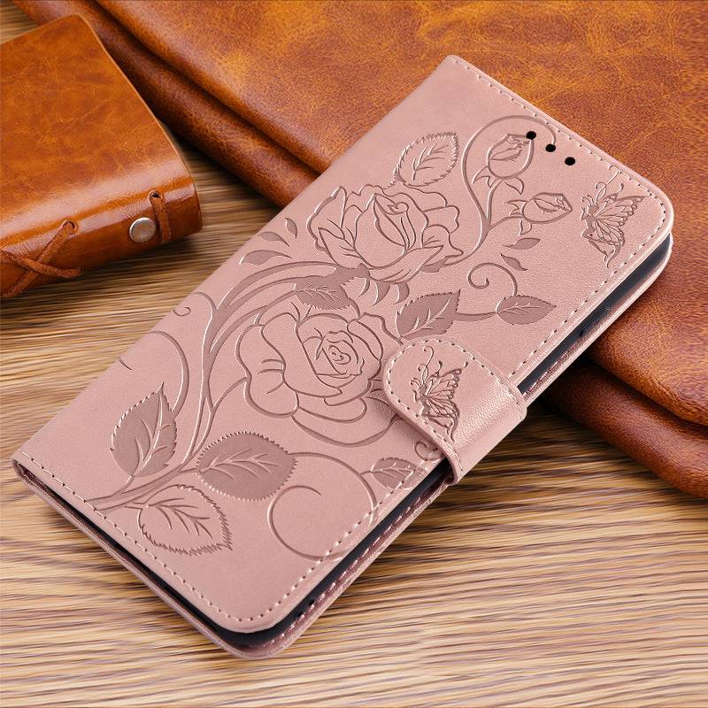 3D Embossed Rose Wallet Case For Samsung A12 - Libiyi