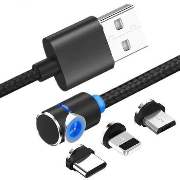 3 in 1 360° Magnetic Charging Cable for Huawei iPhone Samsung - Libiyi