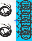 Preto / 6 unidades / Com cordões (2 unidades)